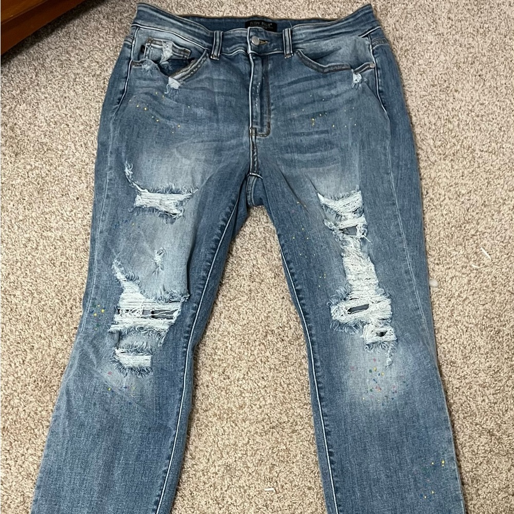 Judy Blue paint splatter jeans